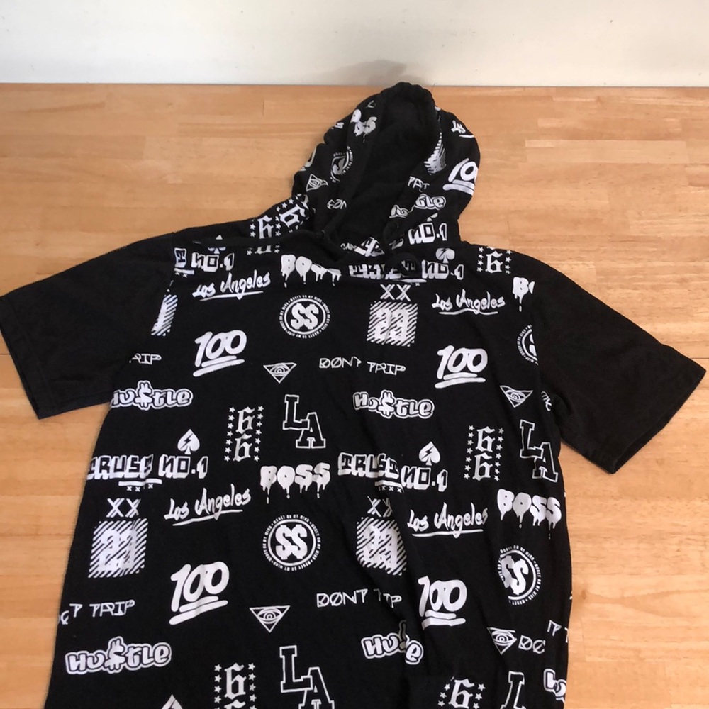 Black graffiti Carbon hoodie XL